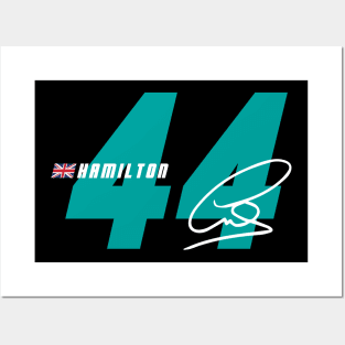 Lewis Hamilton 44 Signature Number Posters and Art